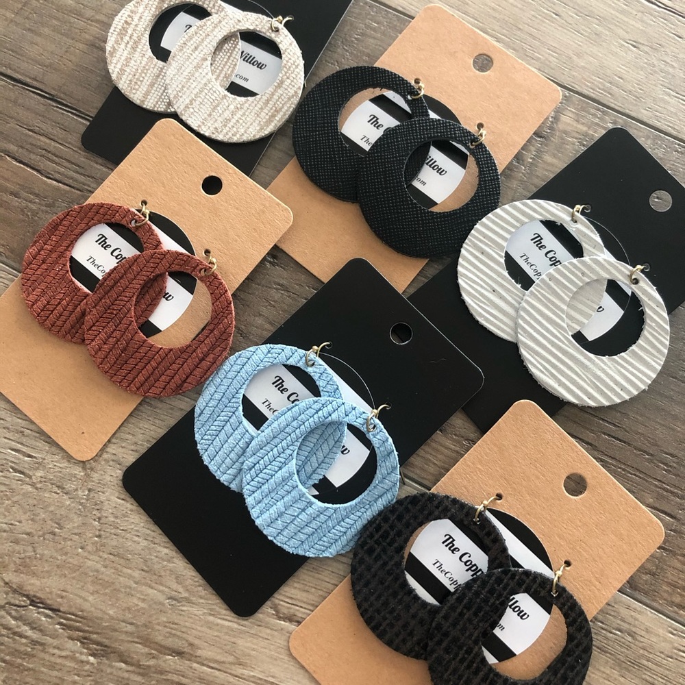Round Leather Earring Bundle
